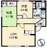 ラフォーレ B棟 3DKの間取り