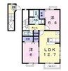 フジＣ 2LDKの間取り
