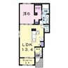 カーサ・ルーチェＢ 1LDKの間取り