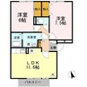 グレイスフルＹ　Ａ棟 2LDKの間取り