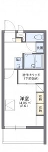 レオパレスＨａｂｉｔａｃｉｏｎ　Ｈａｙａｓｈｉ 1Kの間取り