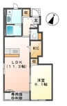 ヴァンルージュⅣ 1LDKの間取り