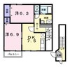 まっちゃハウス　Ⅱ　Ｄ 2DKの間取り
