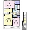 メゾンリヴィエールＥ 2LDKの間取り