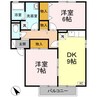 アドミレー樹太　Ｂ棟 2DKの間取り