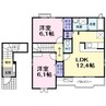 ニューコスモス・Ⅱ 2LDKの間取り