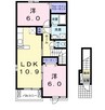 ネオリリーＢ 2LDKの間取り