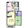 ヴェルテソレーユ　Ｂ 2LDKの間取り
