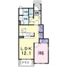 メゾン　ハナブサ　Ｂ 1LDKの間取り