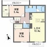 ロングコリーヌ宮脇 2LDKの間取り