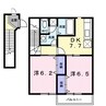 フラットＨＩＲＡＯＫＡ 2DKの間取り