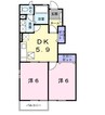 サウス・ソレイユ　Ｂ 2DKの間取り