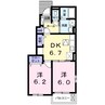 フロル　観音寺Ａ 2DKの間取り