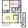 ヴィラ・ヒューゲル　Ｂ 2LDKの間取り