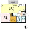 アーバンハイツ Ｅ 1LDKの間取り