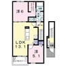 エム・シャルム善通寺Ⅰ 2LDKの間取り