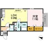 アヴァンサール　優 1LDKの間取り