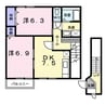メゾン・フリージアＢ 2DKの間取り