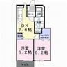 ヴェルテソレーユ　Ａ 2DKの間取り