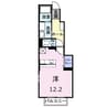フルール・Ｍ３　Ａ 1Rの間取り