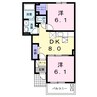 エスポワールＢ 2DKの間取り