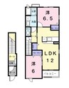 フラット・ハイム　Ｄ 2LDKの間取り