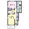 フラット・ハイム　Ｅ 1LDKの間取り