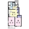 ブリリアントＢ 2DKの間取り