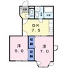 アルペジオ南　Ａ 2DKの間取り