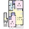 コーポフォレストⅡ　Ｃ 2LDKの間取り