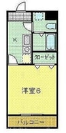 カーサ・ハマ 1Kの間取り