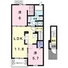 クラール丸亀原田Ａ 2LDKの間取り
