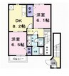 Ｌａｐｉｓ　Ｓ（ラピスＳ） 2DKの間取り