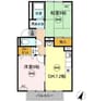 リッジウッド９０　A棟 2DKの間取り