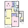 ジェルメ　テール　Ｂ 2DKの間取り