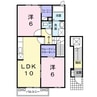 アルドーレ　Ⅰ 2LDKの間取り