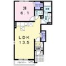 サン・ロイヤルガーデンＢ 1LDKの間取り
