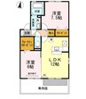 ウエストヴィレッジ A棟 2LDKの間取り