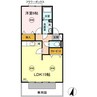 エスポワールメゾン　B棟 1LDKの間取り