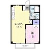 ニューシティー八栗口Ｂ 1LDKの間取り