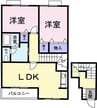 メゾニティー　Ｂ 2LDKの間取り