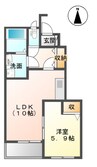 ヴェルジェⅡ 1LDKの間取り
