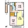 グランモア出作　 2DKの間取り