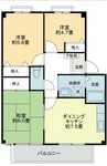 フォブール竹峰Ａ 3DKの間取り