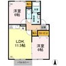 クレイドルF松縄 2LDKの間取り
