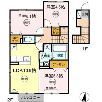 間取図 クレール　C棟