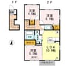 クレールA棟 3LDKの間取り