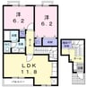 メゾン・ド・ジュネスＫ　３ 2LDKの間取り