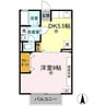 グランツ屋島 1DKの間取り