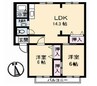 サンビレッジ高松 B棟 2LDKの間取り